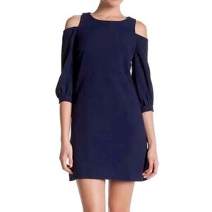 Eliza J Womens Blue Cold Shoulder Cocktail evening  Sheath Dress